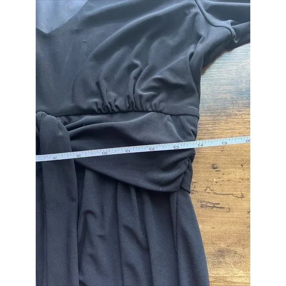 Chico's Tie Waist Jersey Knit Black Dress - Size 1 (Med / 8) - Picture 9 of 11